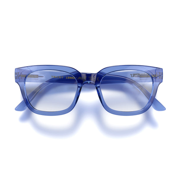 london mole Tricky reading glasses in transparent blue