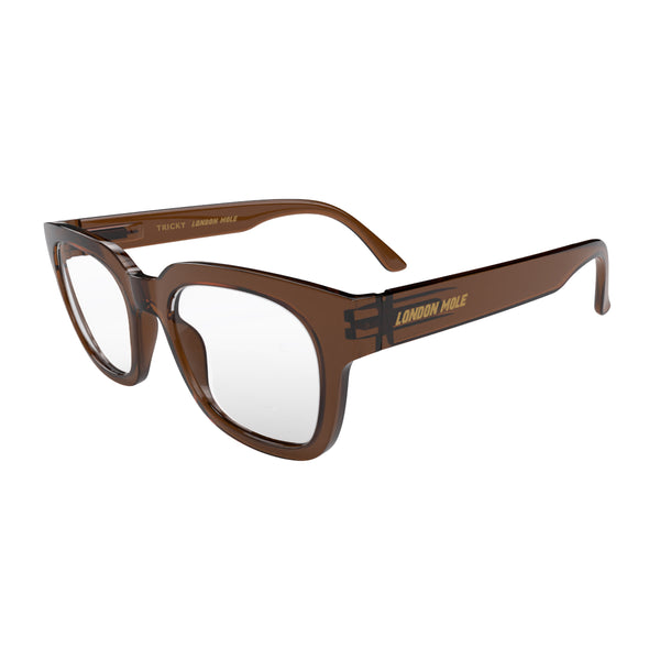London Mole Tricky Reading Glasses In Transparent Brown