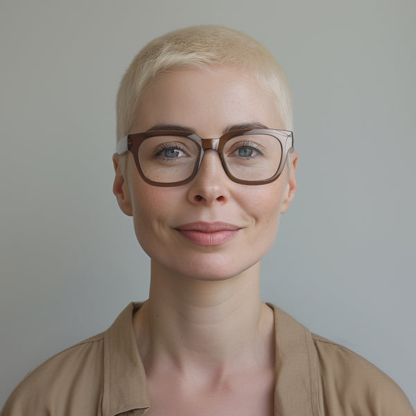 London Mole Tricky Reading Glasses In Transparent Brown