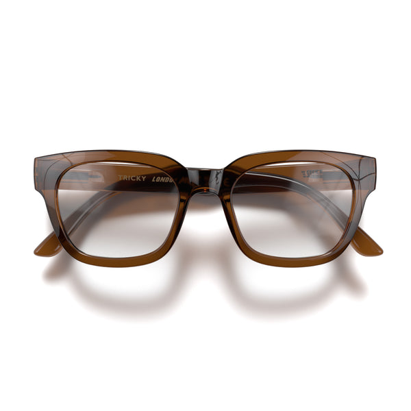 london mole Tricky reading glasses in transparent brown