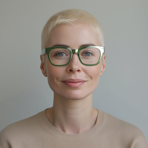 London Mole Tricky Reading Glasses In Transparent Green