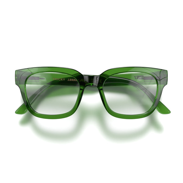 london mole Tricky reading glasses in transparent green