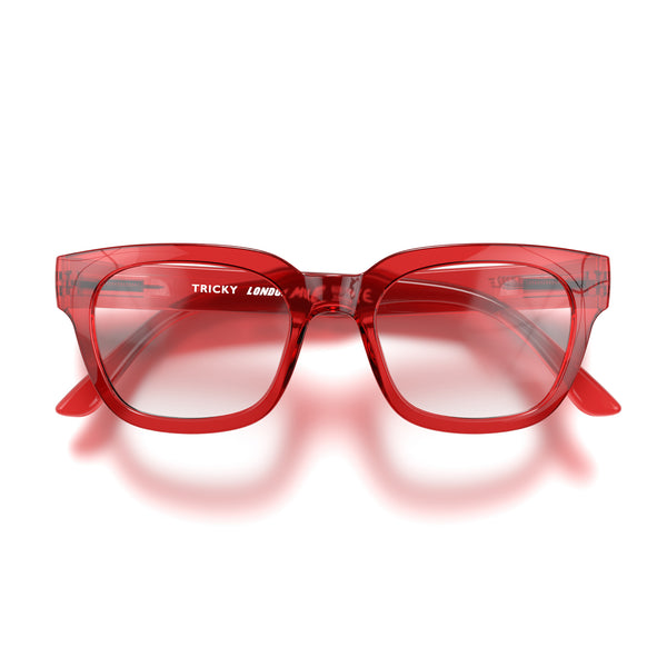 london mole Tricky reading glasses in transparent red