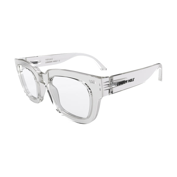 London Mole Vegas Reading Glasses In Gloss Transparent