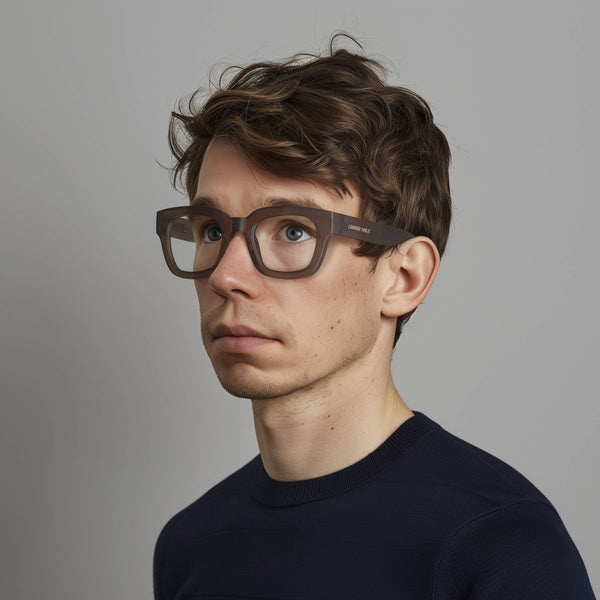 London Mole Vegas Reading Glasses In Rubberised Transparent Brown
