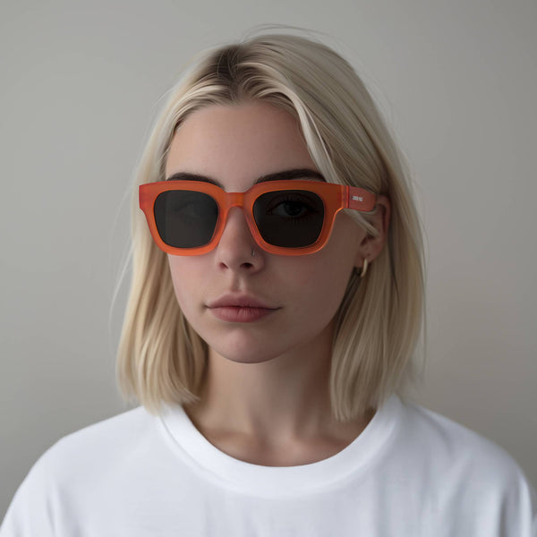 London Mole Vegas Sunglasses In Rubberised Fluorescent Transparent Orange