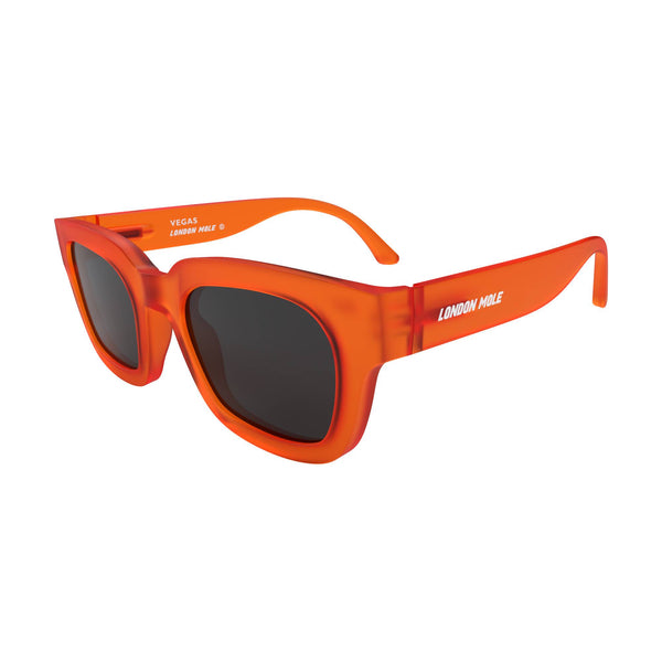 London Mole Vegas Sunglasses In Rubberised Fluorescent Transparent Orange