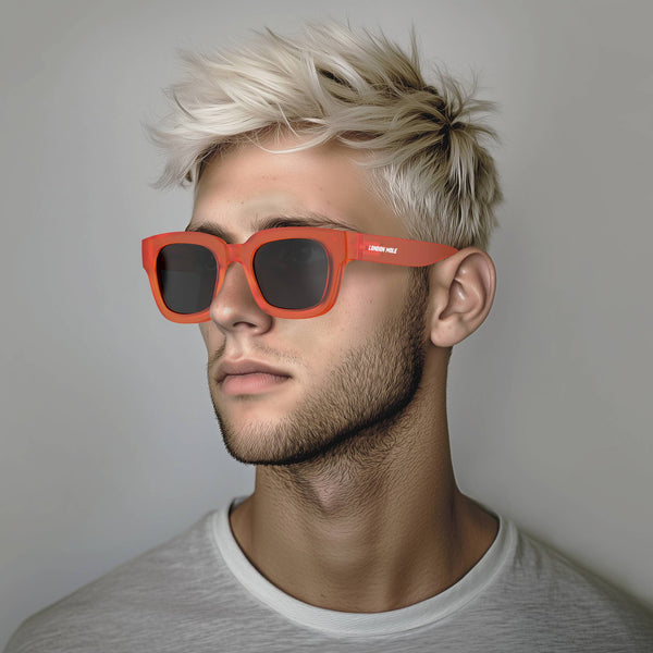 London Mole Vegas Sunglasses In Rubberised Fluorescent Transparent Orange