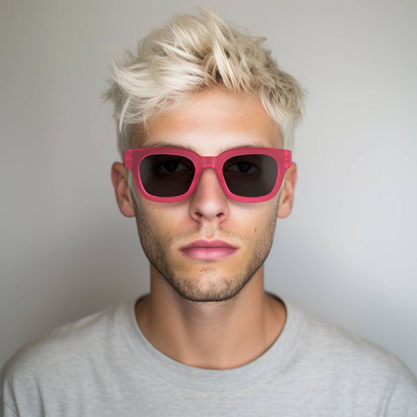 London Mole Vegas Sunglasses In Rubberised Fluorescent Transparent Pink