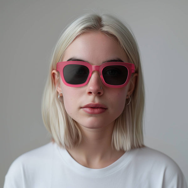 London Mole Vegas Sunglasses In Rubberised Fluorescent Transparent Pink