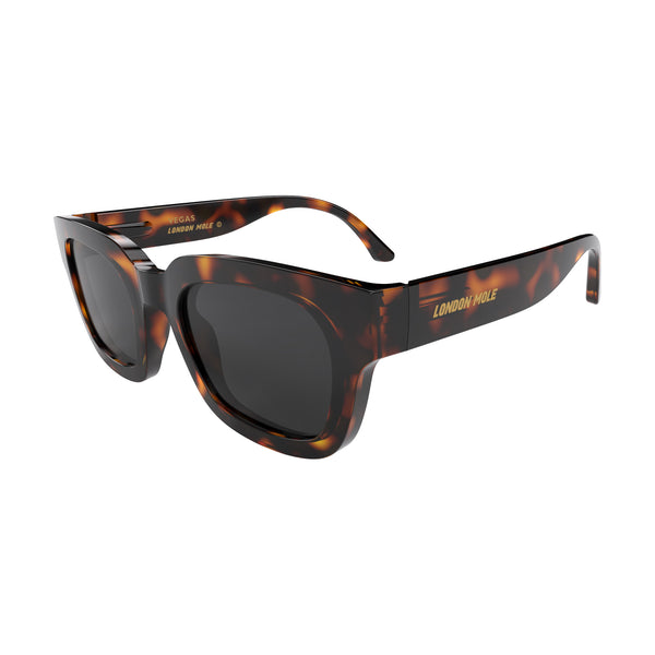 London Mole Vegas Sunglasses In Rubberised Tortoiseshell