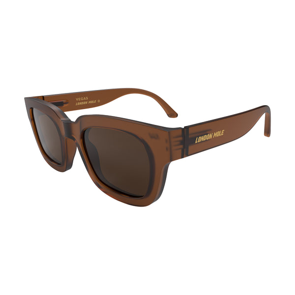 London Mole Vegas Sunglasses In Rubberised Transparent Brown