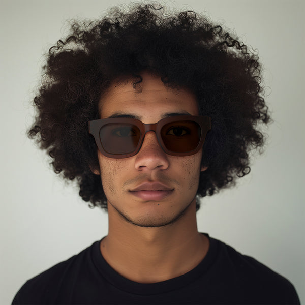 London Mole Vegas Sunglasses In Rubberised Transparent Brown