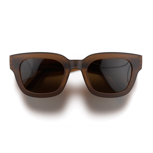 london mole Vegas sunglasses in rubberised transparent brown