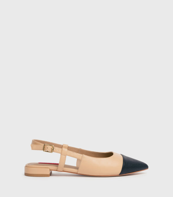 london rebel Lacey Nude closed toe sling back sandal