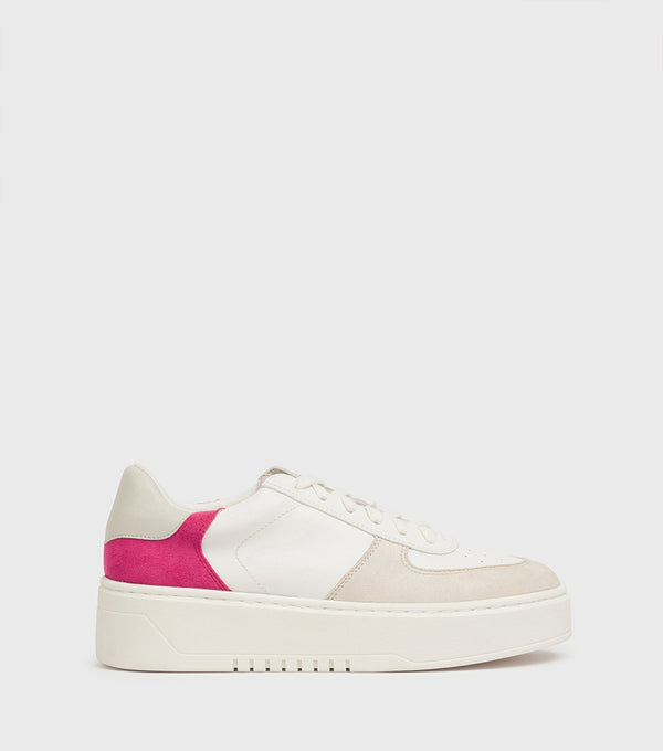 London Rebel Lana White/Fuchsia Colour Block Sneaker