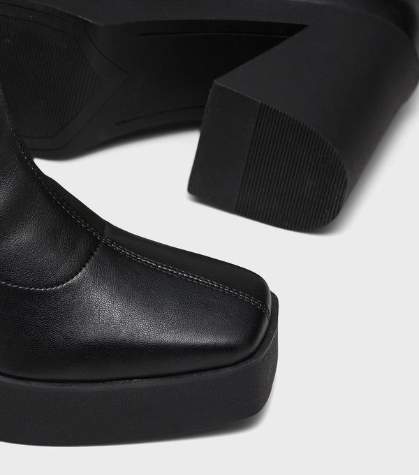 London Rebel Debbie Black Chunky Platform Boots