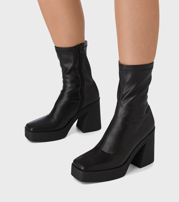 london rebel Debbie Black Chunky Platform Boots