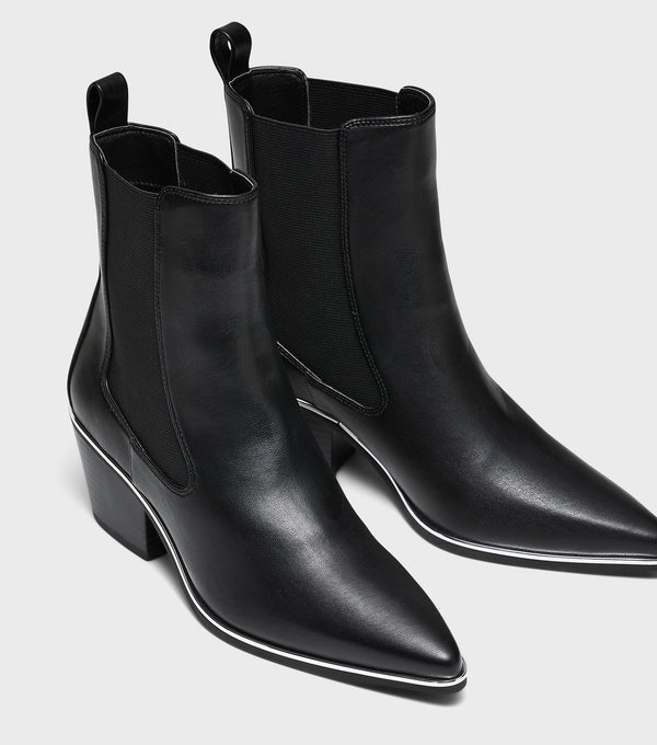 London Rebel Lara Black Western Boots