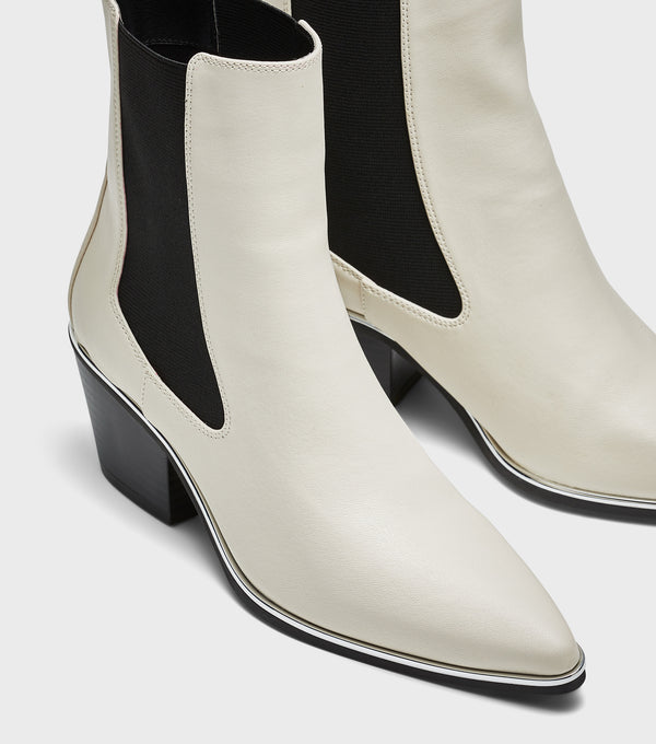 London Rebel Lara White Western Boots