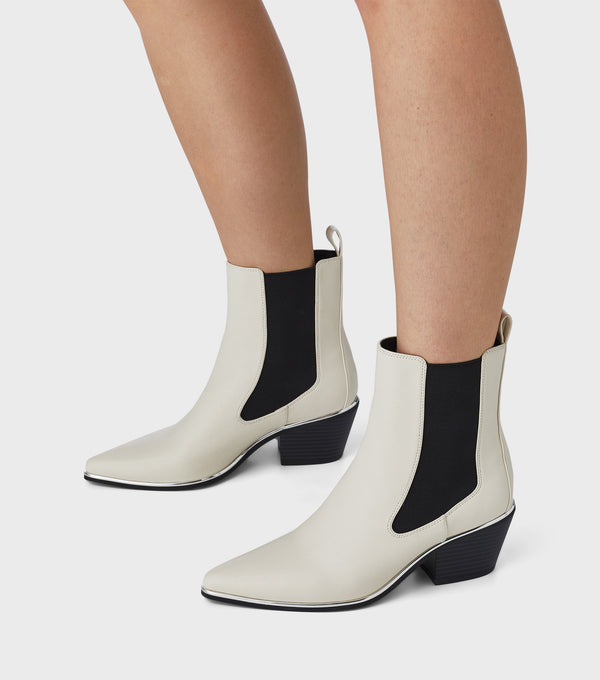 london rebel Lara White Western Boots