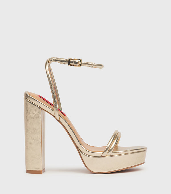 London Rebel Laura Gold Platform Sandal