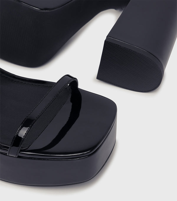 London Rebel Lila Black Platform Sandal