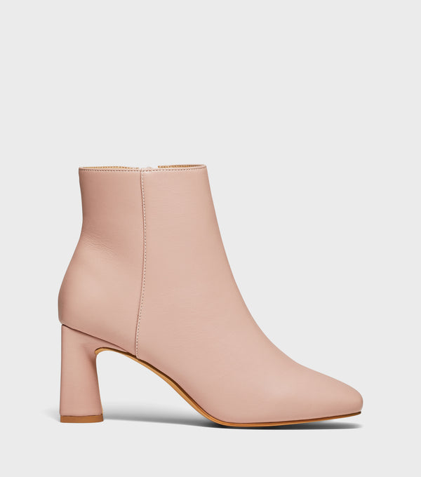 London Rebel Maddie Blush Block Heel Ankle Boots