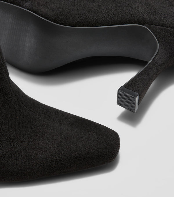 London Rebel Nadia Black Ruched Ankle Boots