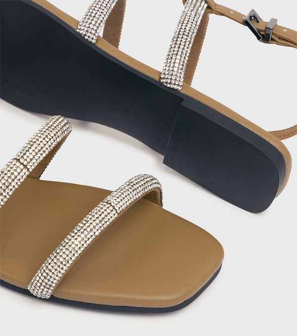 London Rebel Reese Olive Sparkle Sandals