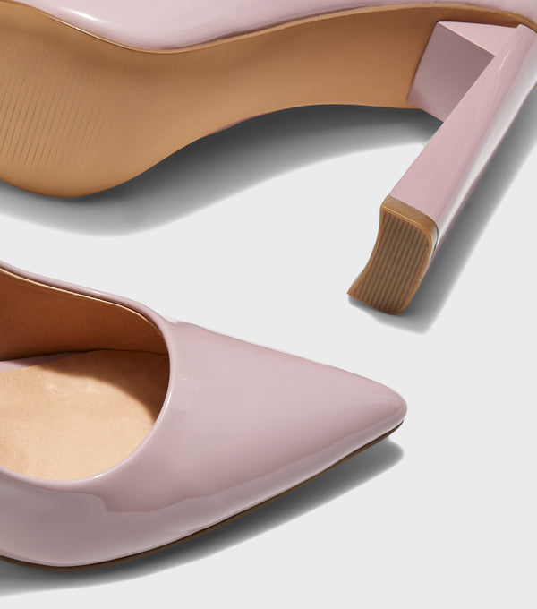 London Rebel Rochelle Nude Pointed Toe Court Shoes
