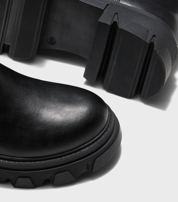 London Rebel Rosie Black Chunky Chelsea Boots