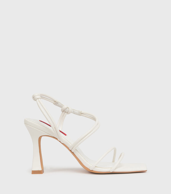 london rebel Sally White Strappy Heeled Sandals