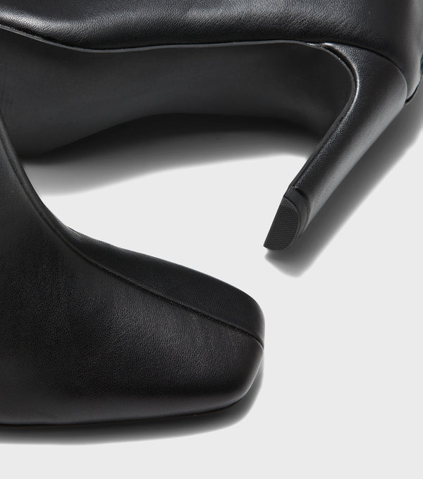 London Rebel Steph Black Heeled Ankle Boot With Zip