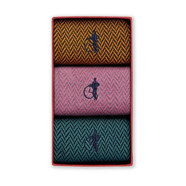 london sock company Bond St. Herringbone II 3-Pair Box