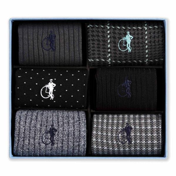 london sock company Dash of Class Black 6-Pair Box