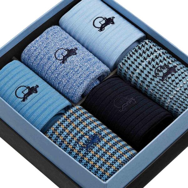 London Sock Company Dash Of Class Denim 6-Pair Box