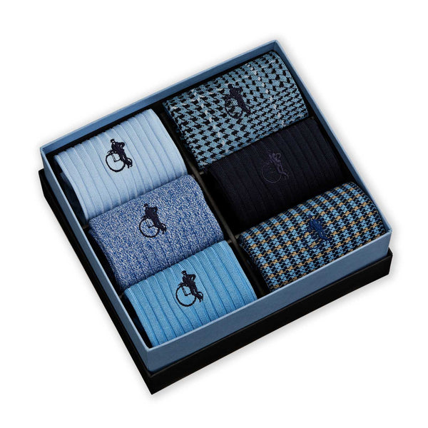 London Sock Company Dash Of Class Denim 6-Pair Box