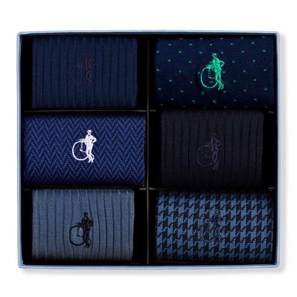 london sock company Dash of Class Navy 6-Pair Box