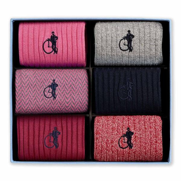 london sock company Dash of Class Pink 6-Pair Box