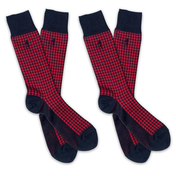 london sock company Houndstooth Style 2-Pair Red