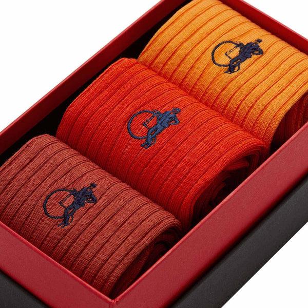 London Sock Company Simply Oranges 3-pair Box