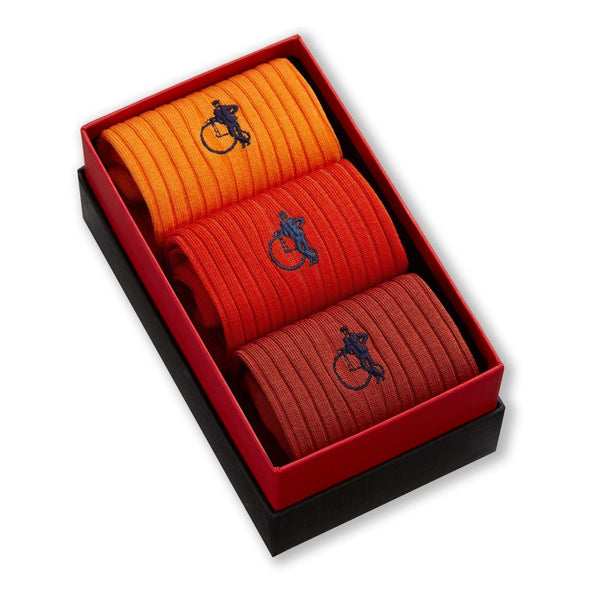 London Sock Company Simply Oranges 3-pair Box