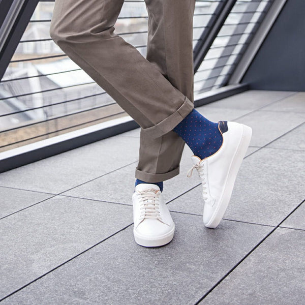 London Sock Company Spot Of Navy 3 Pair Box