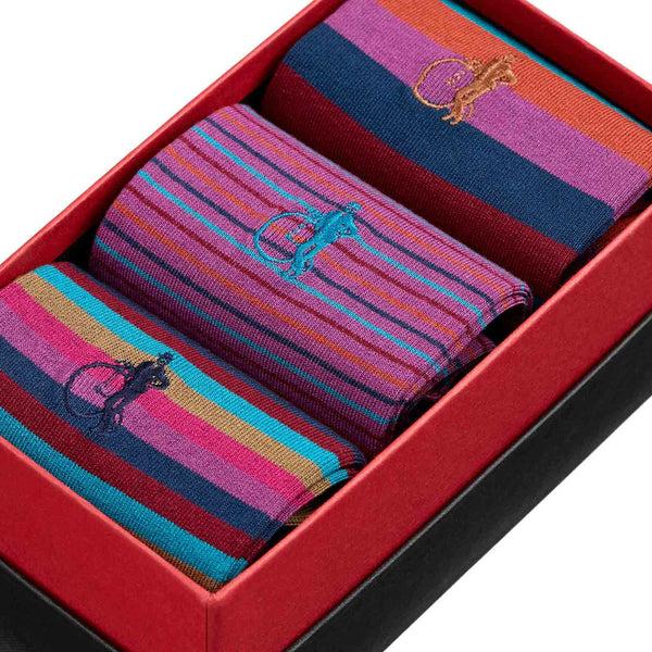 London Sock Company Sunset Stripes 3-Pair Box