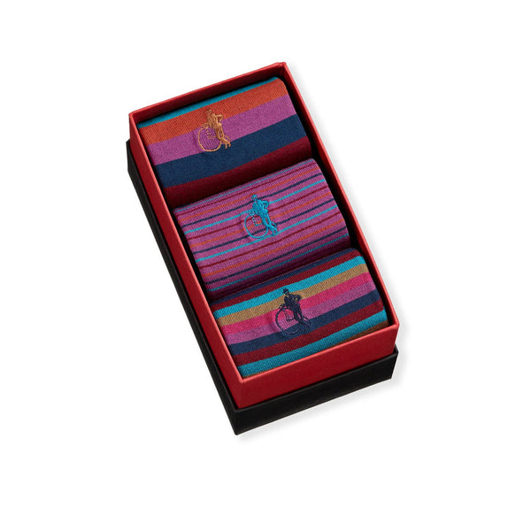 London Sock Company Sunset Stripes 3-Pair Box