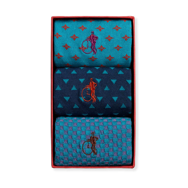 london sock company Vintage Blues 3-Pair Box