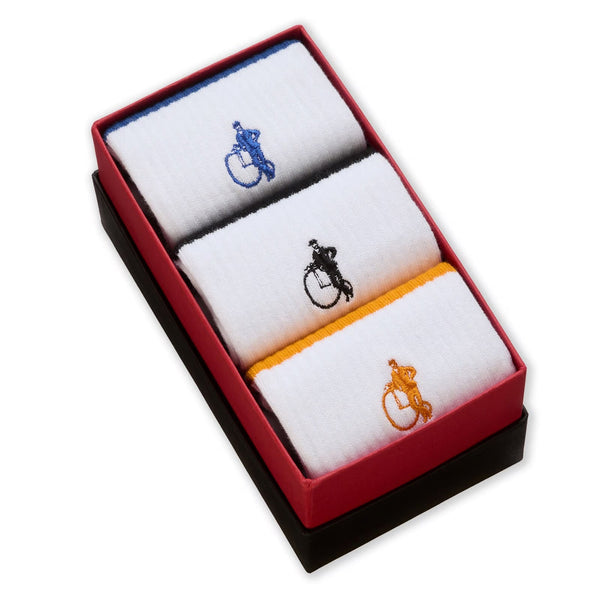 London Sock Company White Stripe 3-Pair Box