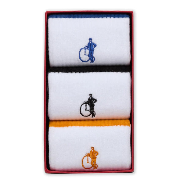 london sock company White Stripe 3-Pair Box