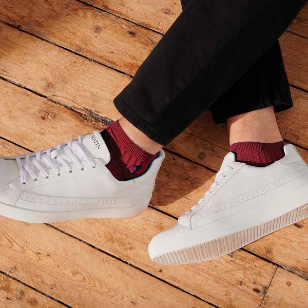 London Sock Company Simply Trainer Socks Red 3 Pairs